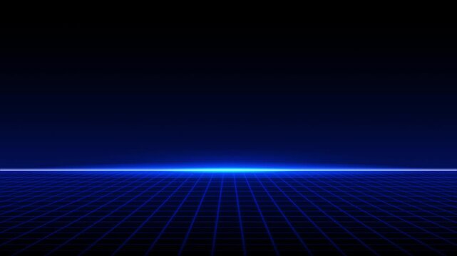retro future technology background blue grid line neon light cyber futuristic style