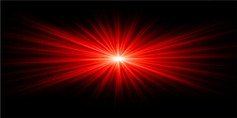 Bright abstract art of a red fire explosion with glowing orange rays and hot energy texture shining like a burning sun star against a black space wallpaper backdrop © Fahid