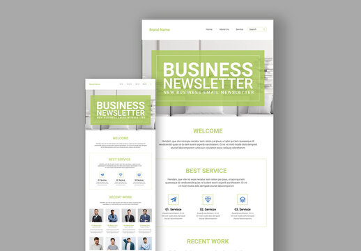 Modern Business Email Newsletter Website Wireframe Design Template