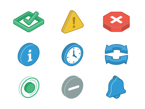 A collection of various warning and information icons.