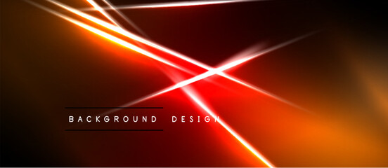 Obraz premium Abstract red, orange lines intersect. Dark background creates dynamic visual effect. Text reads background design. Simple, modern aesthetic.