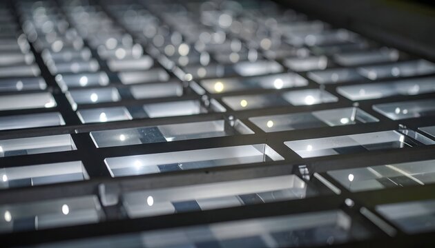 Extreme Close Up Selective Focus Macro Texture of Modern Silver Grey Laptop Computer Keyboard Keys
