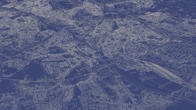 3D looped animation of city - Kortrijk Belgium