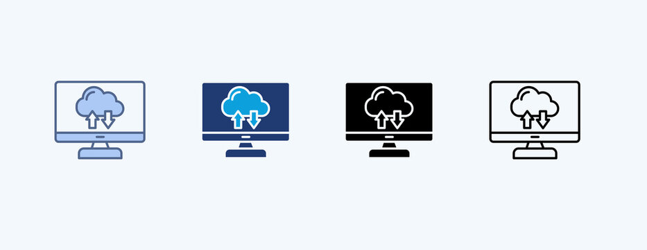 Cloud Computing Multiple Icon Illustration Vector