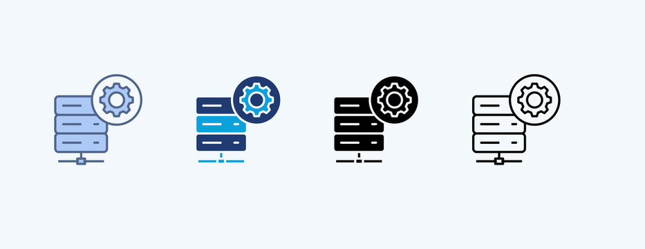 Dedicated Server Multiple Icon Illustration Vector