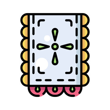 Papel Picado Decorative Banner Icon Vector Illustration