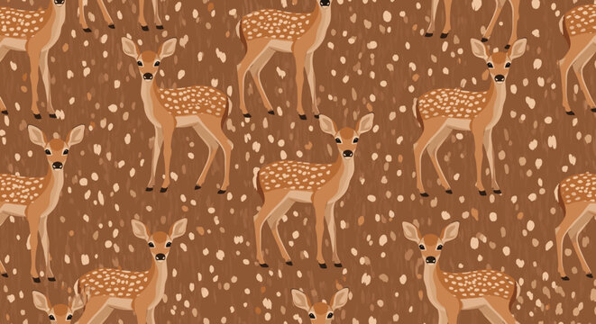 A serene illustration depicting deer within a woodland setting. Perfect for conveying themes of nature, wildlife, or peacefulness in environmental cam