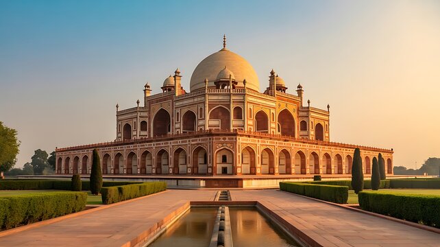 Humayun's Tomb in New Delhi, India. It is the tomb of Mughal Emperor Mirza Nasir al-Din Muhammad, commonly known as Humayun.