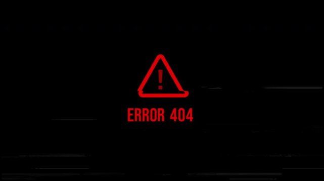 Animated error screen alert digital warning interface