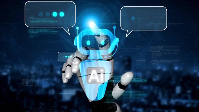 AI Virtual Assistant Artificial Intelligence Chatbot Controlled by Prompt Engineering for Explainable Generative AI information and LLM Deep Learning Technology for Smart Business Work Support. Muxer