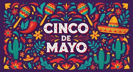 Naklejka premium Vibrant cinco de mayo celebration a colorful and festive illustration