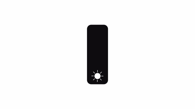 Screen brightness adjustment bar animation on transparent background, Display brightness control slider bar with alpha channel, Simple brightness indicator animation, Increasing brightness bar