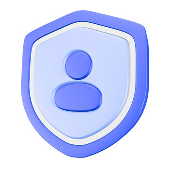 3D icon account protection, user profiles or security settings. 