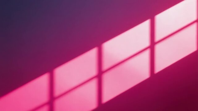 Pink window light casting geometric shadow grid on wall with soft mood and moody gradient light