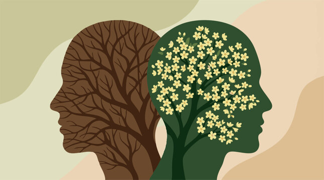 Mental well-being concept: contrasting human minds as bare and blossoming trees