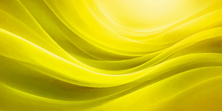 An elegant abstract yellow silk and satin background features flowing golden waves of smooth fabric with a soft light texture and a decorative curved motion design