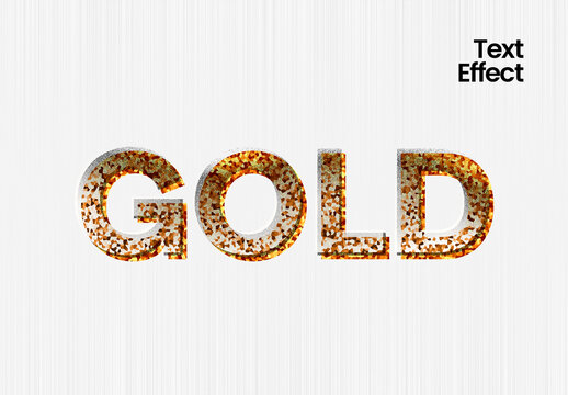 Gold Sprinkle Text Effect With Glitter Texture