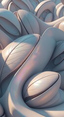 Obraz premium Abstract sculptural forms with smooth curved surfaces in soft lighting.
