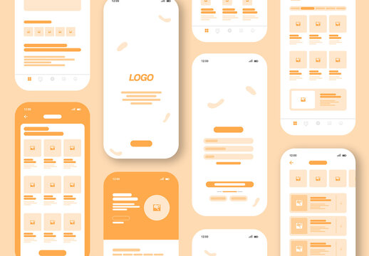 Minimal Mobile App UI Kit With Orange Accent