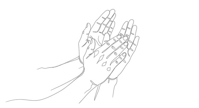 Clapping Hands Line Art - Applause, Appreciation, Celebration