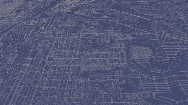 3D looped animation of city - Calgary Canada
