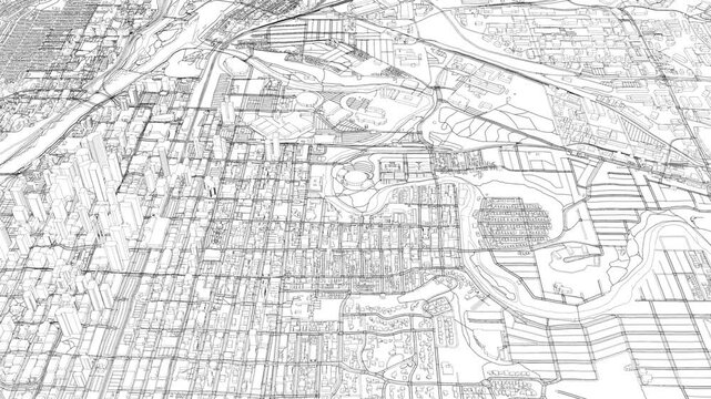 3D looped animation of city - Calgary Canada