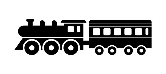 Simple vector illustration of a locomotive train icon for transportation and travel design © Mahmudul