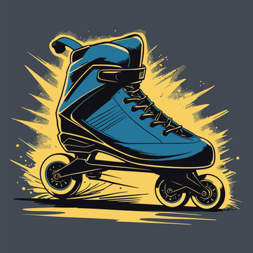 inline skate vector image