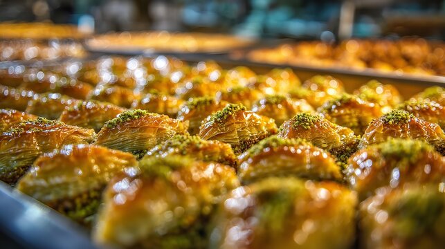 variety of classic Turkish baklava also recognized as Persian or Lebanese baklava