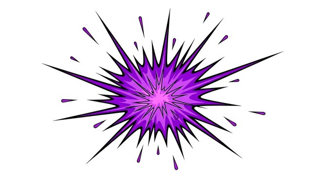 A purple explosion on a white background