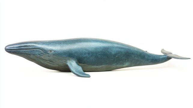 Blue Whale Isolated on White Background Full Body