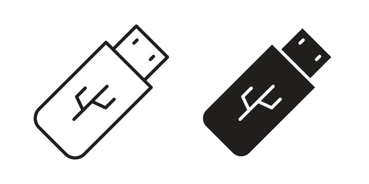 Usb icon. Simple outline style for web and app. Vector icon