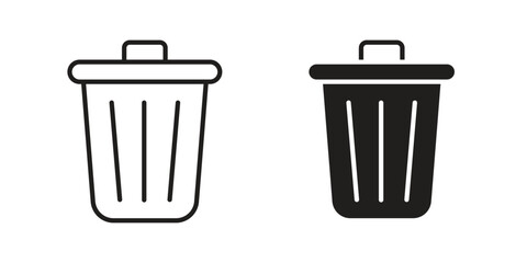 Waste Bin icon. Simple outline style for web and app. Vector icon © David