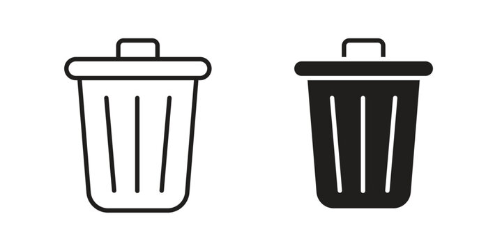 Waste Bin icon. Simple outline style for web and app. Vector icon