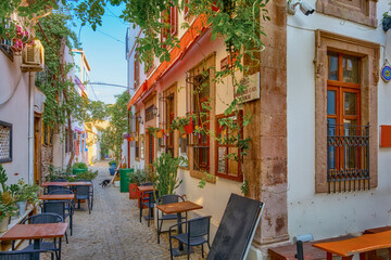 Fototapeta premium Colorful streets in Ayvalik