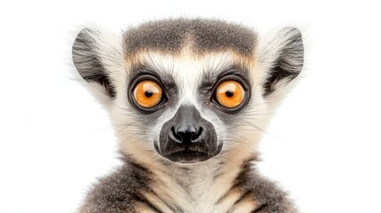 Fototapeta premium Close-up Portrait of a Ring-Tailed Lemur Face