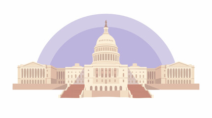 Fototapeta premium Minimalist vector illustration of the iconic US Capitol Building