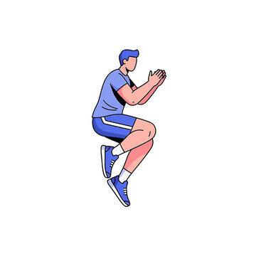 Man doing a squat jump exercise.