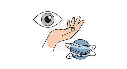 Hand Reaching for Eye and Planet. © Bibit
