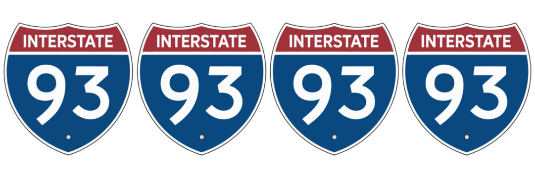 Interstate 93 Highway Vector Signs Set