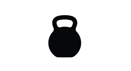 Fototapeta premium A stark black silhouette presents a kettlebell a weight used in strength training and fitness routines high quality