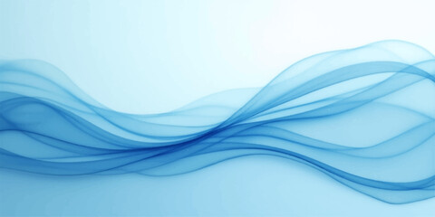 Naklejka premium Smooth abstract blue wave and smoke design featuring flowing light lines and curved motion patterns for a digital vector wallpaper backdrop