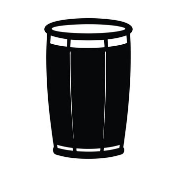 Monochrome conga drum graphic illustration for music education and design purposes