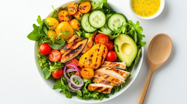 Grilled Chicken Salad with Avocado and Tomatoes