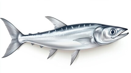 Fototapeta premium Isolated Anchovy Fish on Pure White Background