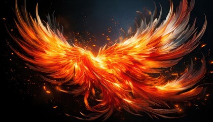 Fototapeta premium Fiery Phoenix Rising - A Symbol of Rebirth and Transformation.