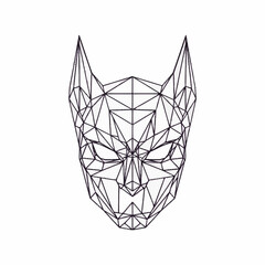 Geometric Cat Mask Line Art Illustration. © Maonah