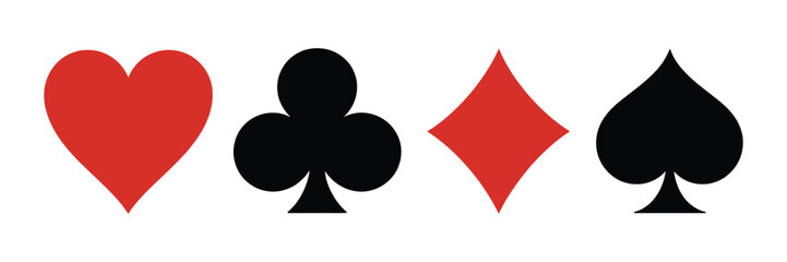 Obraz premium Playing Card Suit Vector Deck Set, spade heart club diamond symbols