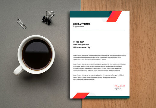 Professional Business Letterhead Mockup