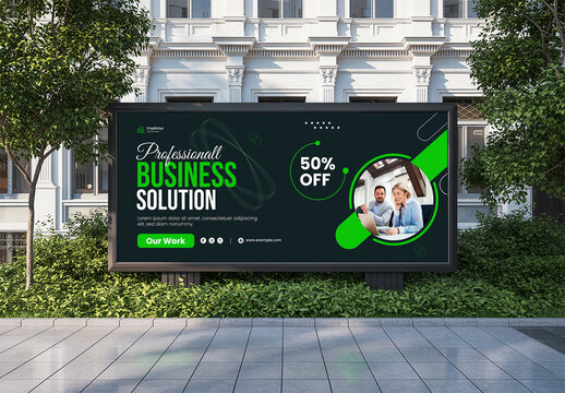 Outdoor Business Advertising Billboard Mockup